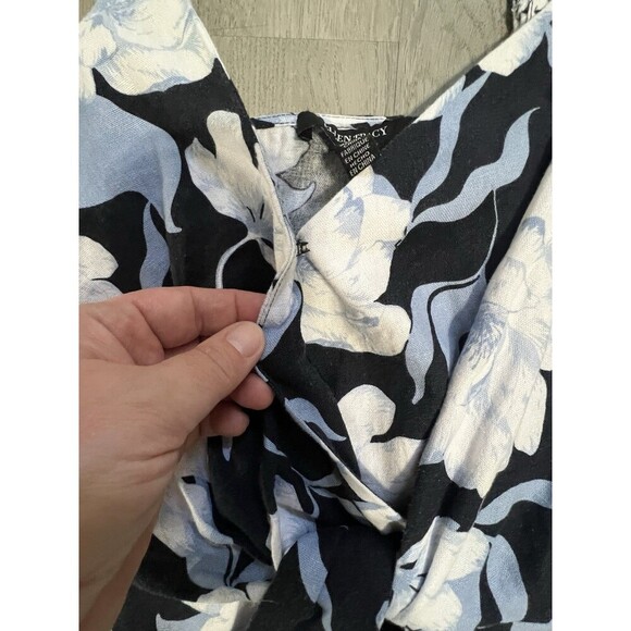 NWT Ellen Tracy Side Tie Linen Blend Midi Dress Women's XS Floral - Picture 14 of 16